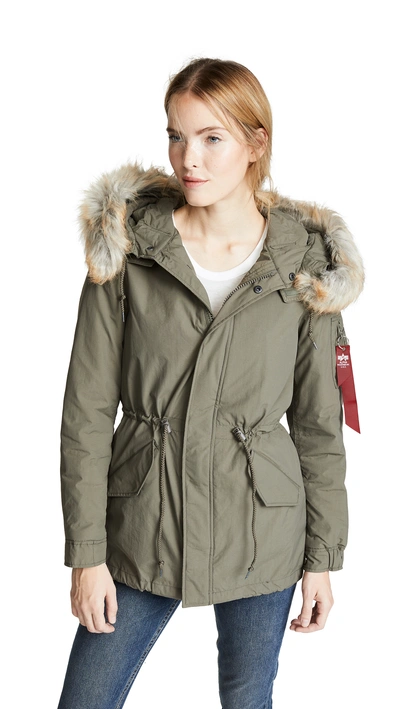 Shop Alpha Industries J-4 Impact Fishtail Parka In Olive