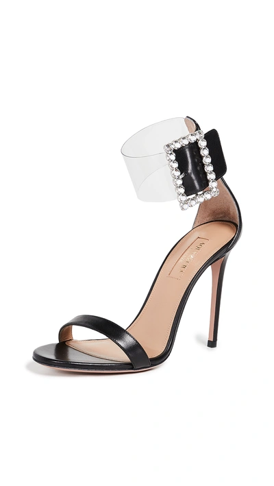 Shop Aquazzura Casablanca Strass 105mm Sandals In Black