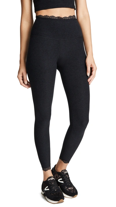 Shop Beyond Yoga All For Lace High Waisted Leggings In Darkest Night