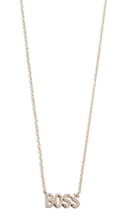 Shop Ef Collection 14k Diamond Boss Necklace In Gold/diamond