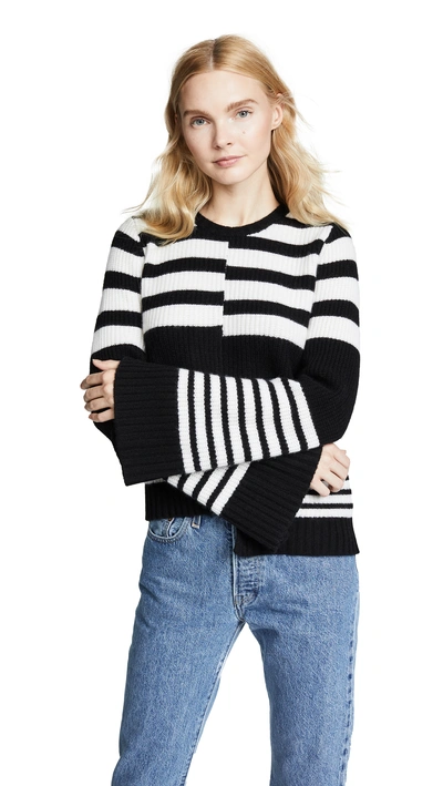 Shop Equipment Elm Cashmere Sweater In Ivory/black
