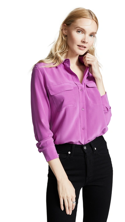 Shop Equipment Slim Signature Button Down Shirt In Vivid Violet