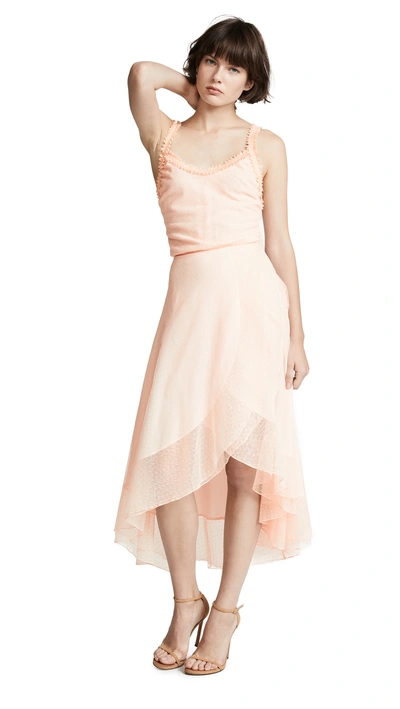 Shop Ewa Herzog Dot Lace Midi Dress In Blush