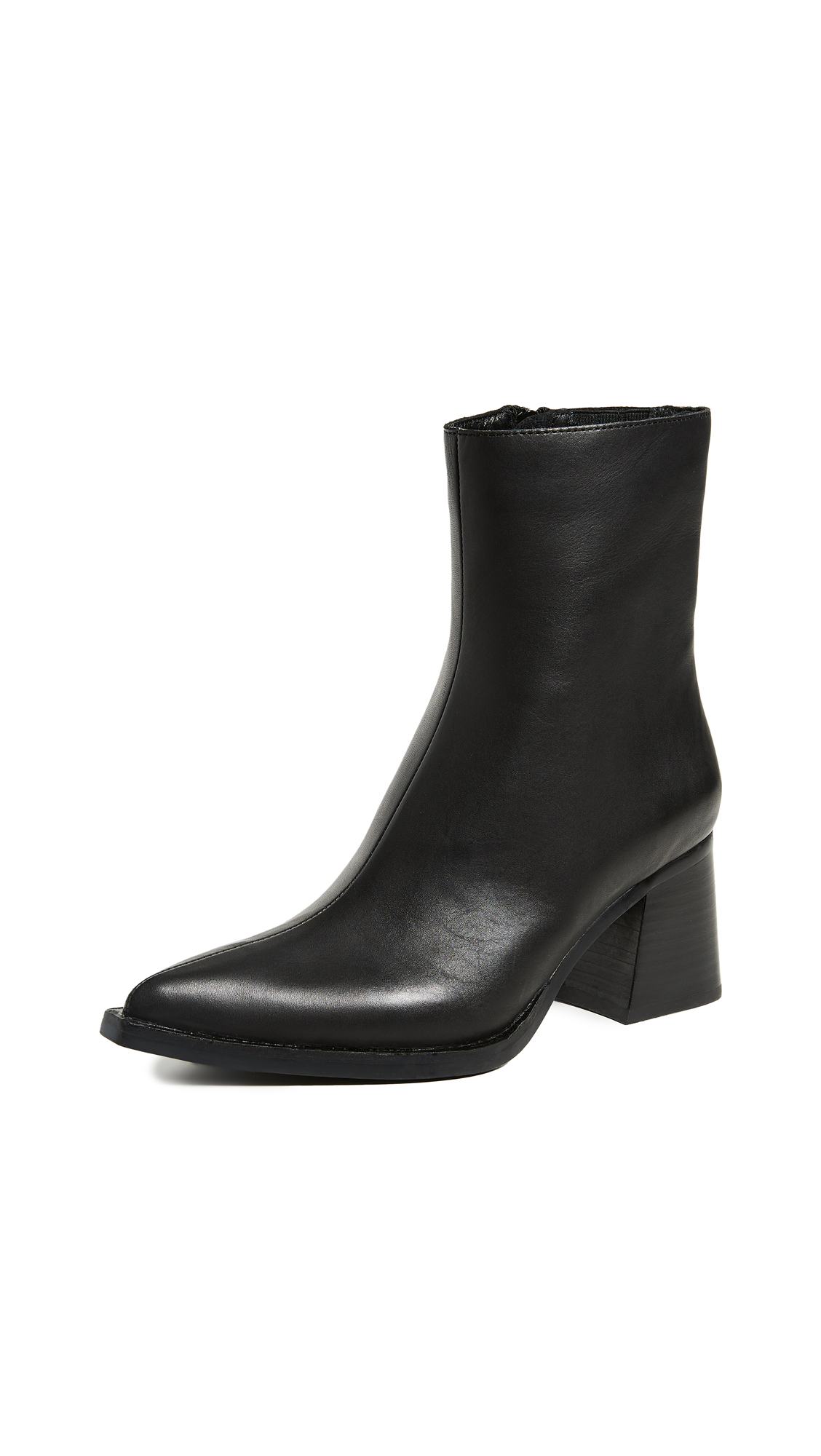 black rubber heel booties