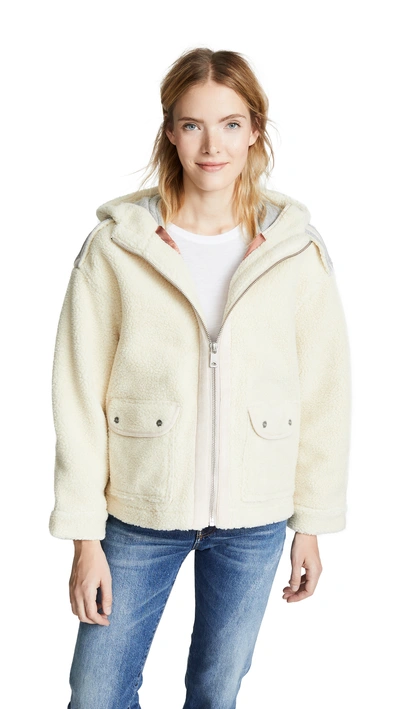 Shop Scotch & Soda/maison Scotch Bonded Teddy Jacket In Off White