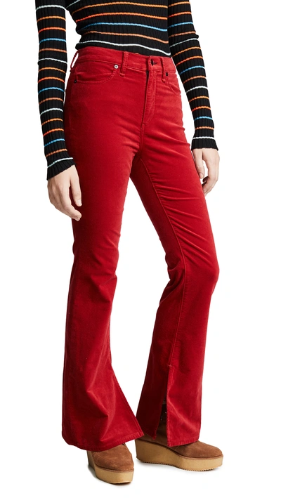 Shop Rag & Bone The Velvet Bella Jeans In Red