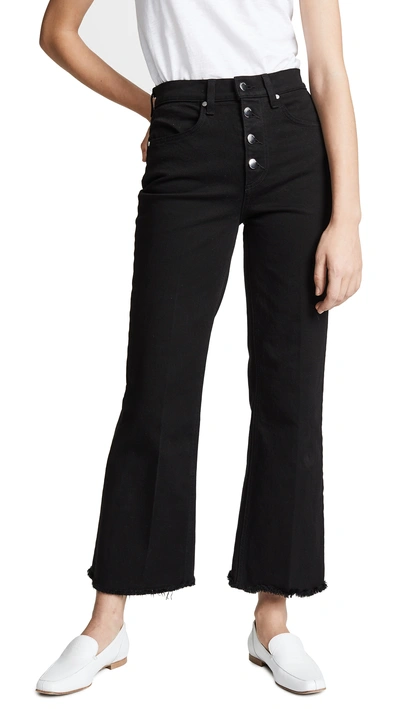 Shop Rag & Bone The Justine Ankle Button Fly Jeans In Black