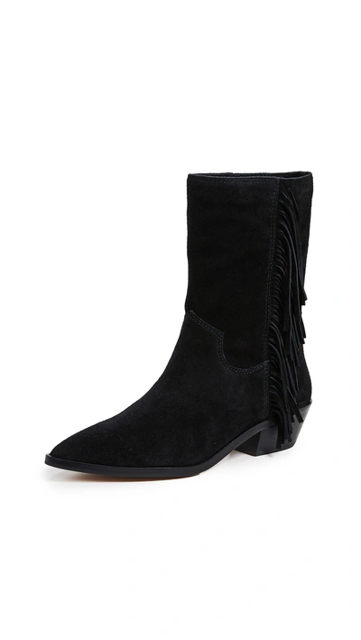 Shop Rebecca Minkoff Krissa Fringe Western Boots In Black