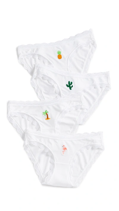 Shop Stripe & Stare Holiday Bikini Briefs 4 Pack In White