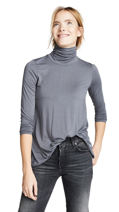 Shop Three Dots Relaxed Hi Lo Turtleneck In Marengo