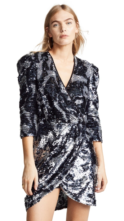 Shop Tanya Taylor Zoey Sequin Dress In Gunmetal