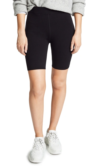 Alexander Wang T T By Alexander Wang Bodycon Basic Biker Short In Black In Black