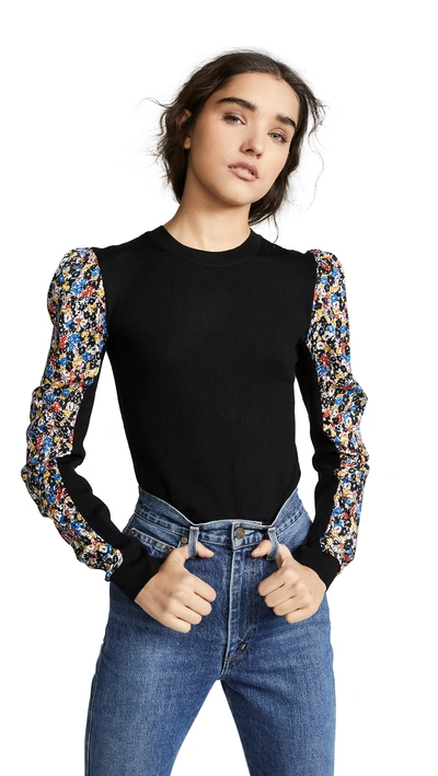 Shop Veronica Beard Adler Sweater In Black Floral