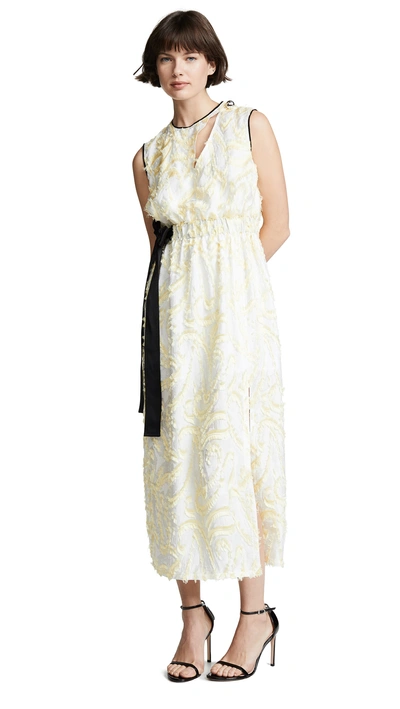 Shop Yigal Azrouël Abstract Paisley Sleeveless Dress In Daffodil