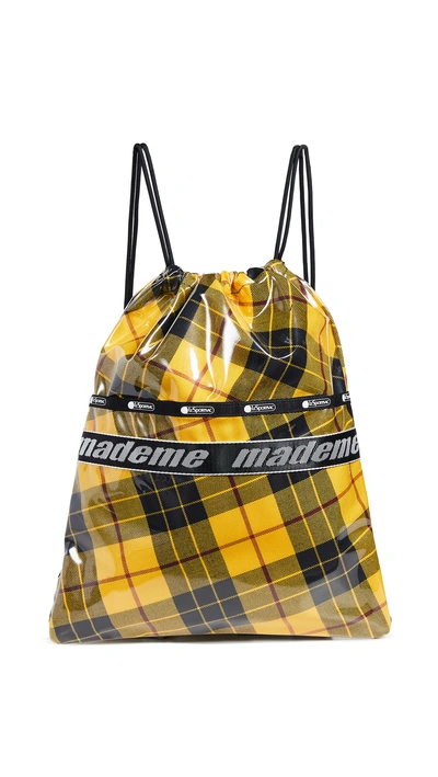Shop Lesportsac X Mademe Drawstring Backpack In Yellow Plaid