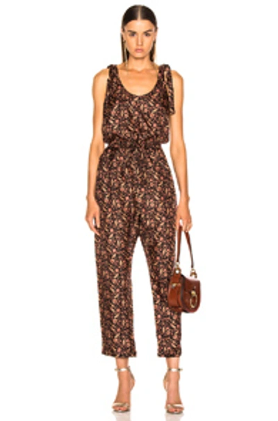 Shop Zimmermann Juniper Tie Shoulder Jumpsuit In Midnight Paisley