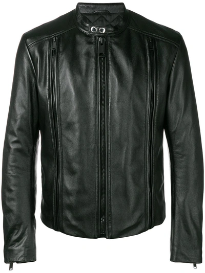 Shop Les Hommes Zip Details Jacket - Black