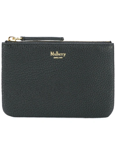 Shop Mulberry Zip Coin Pouch In Black