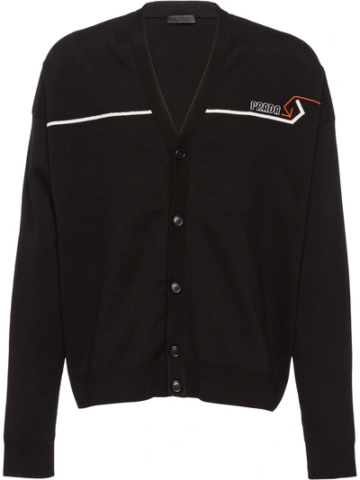 PRADA VIRGIN WOOL CARDIGAN - 黑色