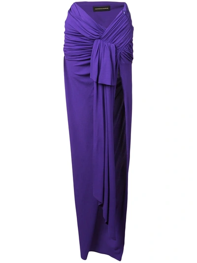 Shop Alexandre Vauthier Draped Skirt - Purple