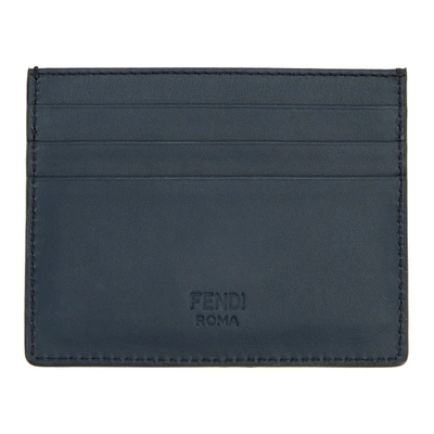 Shop Fendi Navy And Red Bag Bugs Card Holder In F15il Mlti