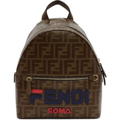 Shop Fendi Brown Mini ' Mania' Backpack