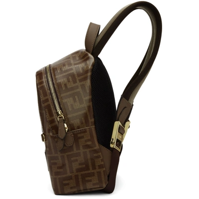 Shop Fendi Brown Mini ' Mania' Backpack