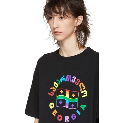 Shop Vetements Black Rainbow Flag T-shirt