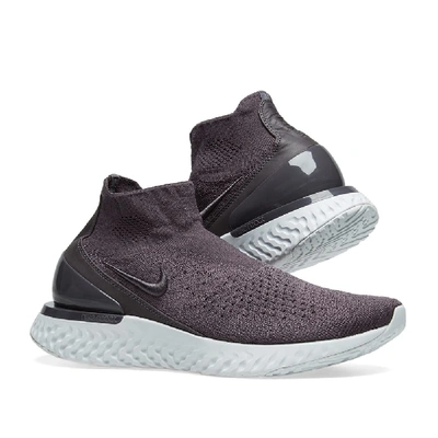 Shop Nike Rise React Flyknit W In Grey