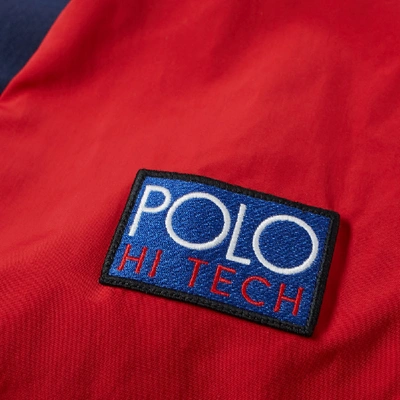 Shop Polo Ralph Lauren Hi-tech Nylon Sleeve Popover Hoody In Blue