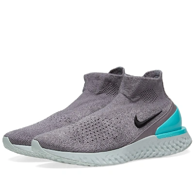 Shop Nike Rise React Flyknit In Grey