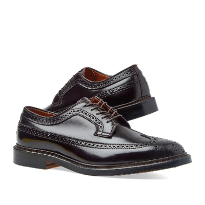 Shop Alden Shoe Company Alden Long Wing Brogue In Burgundy