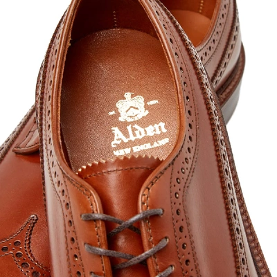Shop Alden Shoe Company Alden Long Wing Brogue In Brown