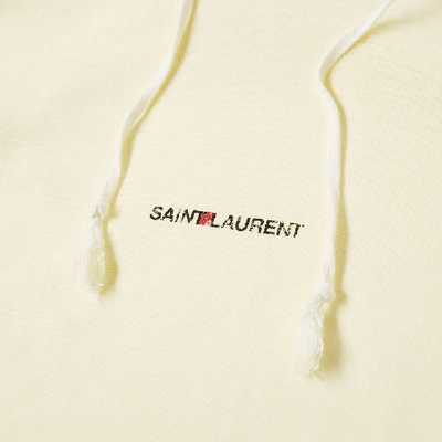 Shop Saint Laurent Loose Fit Archive Logo Hoody In Yellow