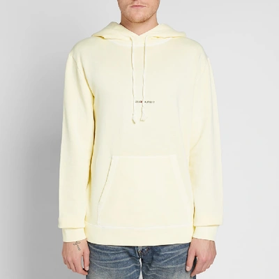 Shop Saint Laurent Loose Fit Archive Logo Hoody In Yellow