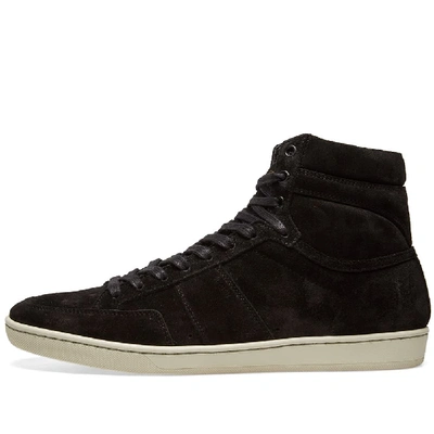 Shop Saint Laurent Sl-10h Court Classic Suede Sneaker In Black