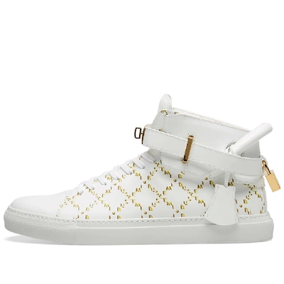 Shop Buscemi Monogram 100mm Sneaker In White