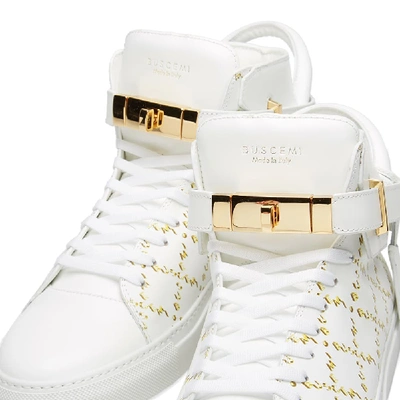 Shop Buscemi Monogram 100mm Sneaker In White