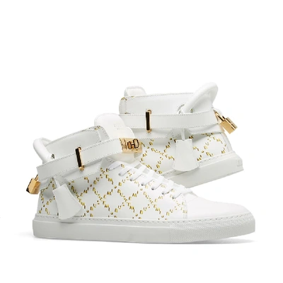 Shop Buscemi Monogram 100mm Sneaker In White