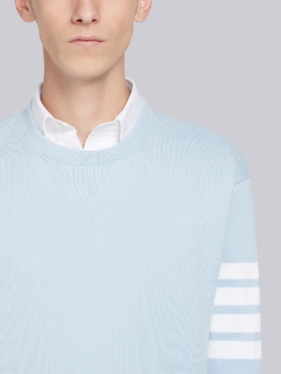 Shop Thom Browne Engineered 4-bar Loopback Sweatshirt In Blue