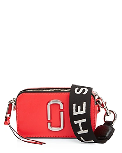 Shop Marc Jacobs Snapshot Fluorescent Crossbody In Hot Pink/silver