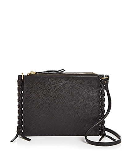 Shop Annabel Ingall Everly Pebbled Leather Crossbody In Black/gold