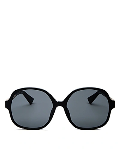 Shop Dior Ama Round Sunglasses, 58mm In Black/gray