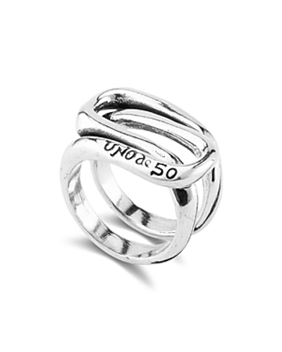 Shop Uno De 50 Trapped Interlocked Ring In Silver