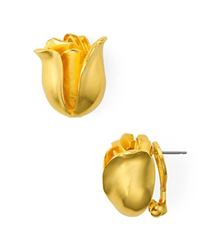 Shop Stephanie Kantis Rose Earrings In Gold