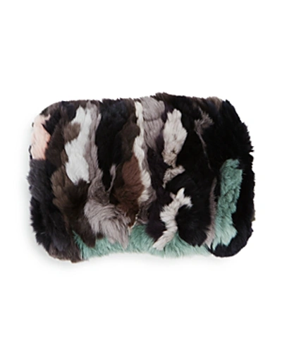 Shop Surell Rabbit Fur Headband Scarf In Multi