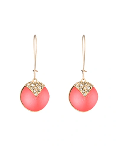 Shop Alexis Bittar Crystal Embellished Sphere Drop Earrings In Coral/gold