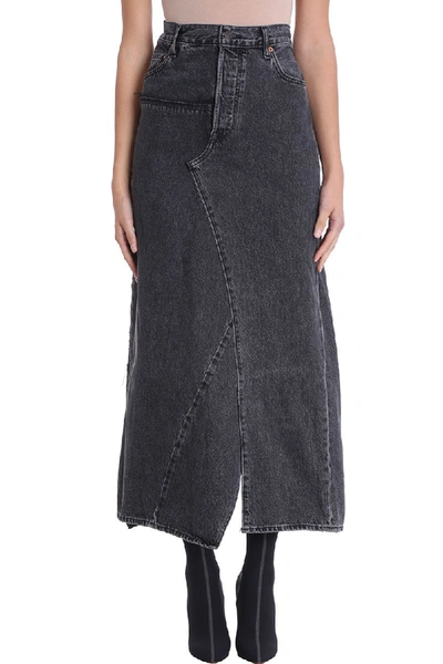 Shop Vetements Levi's X  Patchwork Denim Skirt In Black