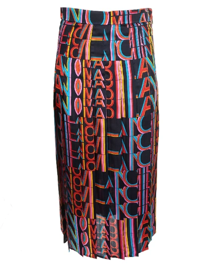 Shop Msgm Printed Pleated Skirt