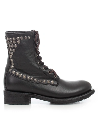 Shop Ash Ralph Lace-up Boots In Black Nickel